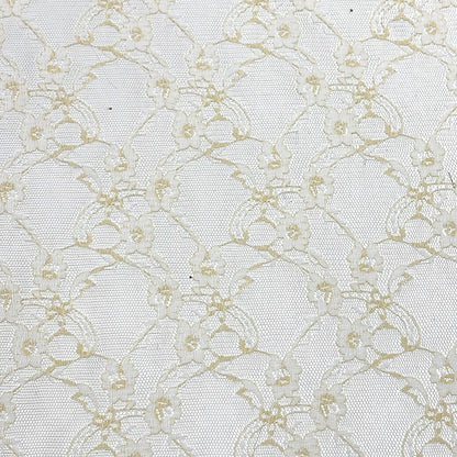 生地 【 ラッセルレースシャンブレー 2色 】 レース レース生地 刺繍 レース刺繍 112cm巾 ポリエステル ラッセル編 花柄 植物柄 ウエディング インテリア ドレス ブラウス スカート 下着 カーテン テーブルクロス 手芸 ハンドメイド Textile World TOA