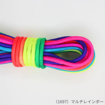 【 メルヘンアート アウトドアコード レインボー 5m マルチレインボー 】 紐 アウトドアコード パラコード 3mm