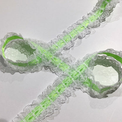 リボン 【 フリルサテンラッセルレースリボン 25mm 15色 】 レースリボン フリルリボン サテンリボン リボン 手芸リボン コスプレ クリスマス 仮装 ハロウィン Dハロ クリスマスリボン パルパルーザ アレンジ お遊戯会 発表会 ヘアアクセ 衣装 手芸用品 Textile world TOA