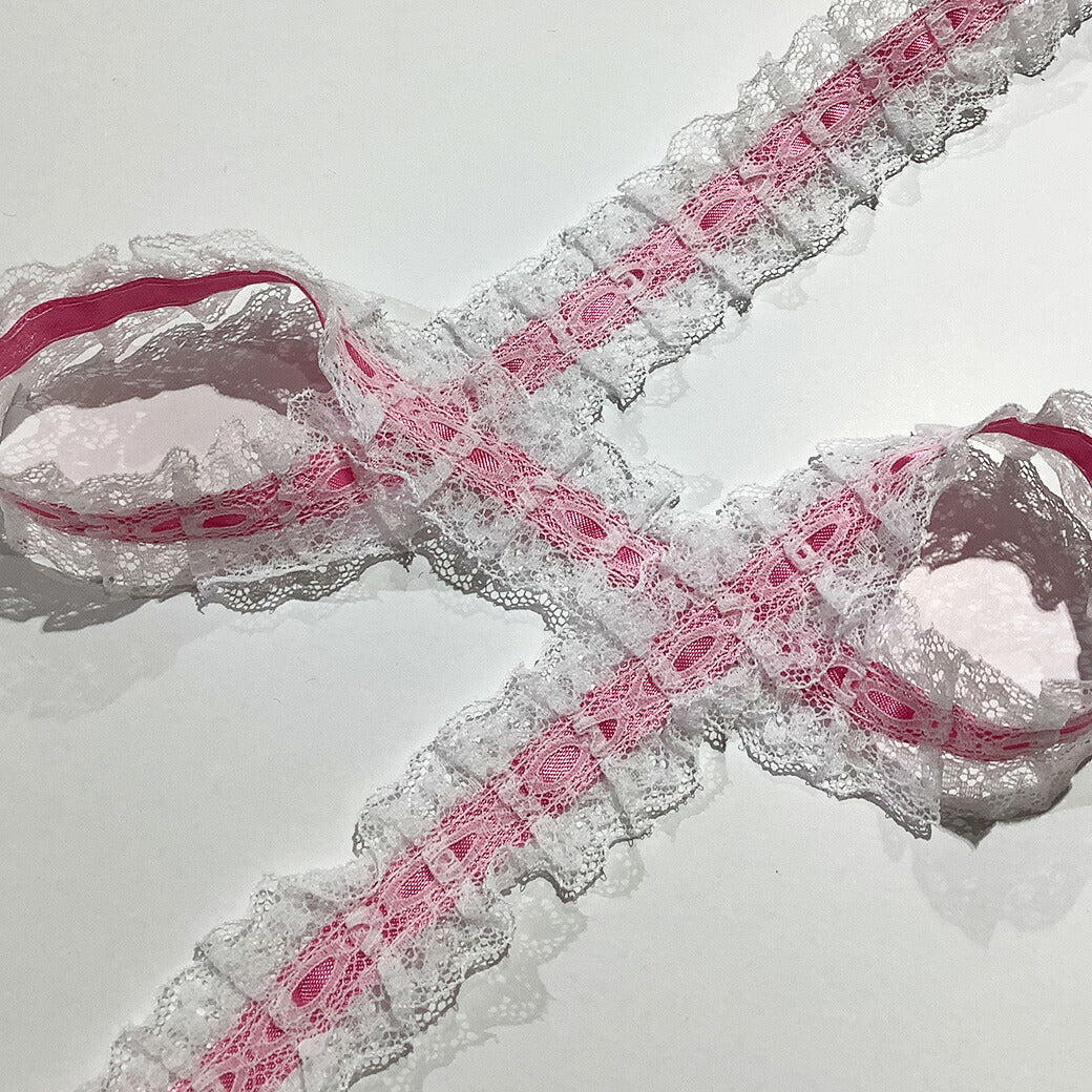 リボン 【 フリルサテンラッセルレースリボン 25mm 15色 】 レースリボン フリルリボン サテンリボン リボン 手芸リボン コスプレ クリスマス 仮装 ハロウィン Dハロ クリスマスリボン パルパルーザ アレンジ お遊戯会 発表会 ヘアアクセ 衣装 手芸用品 Textile world TOA