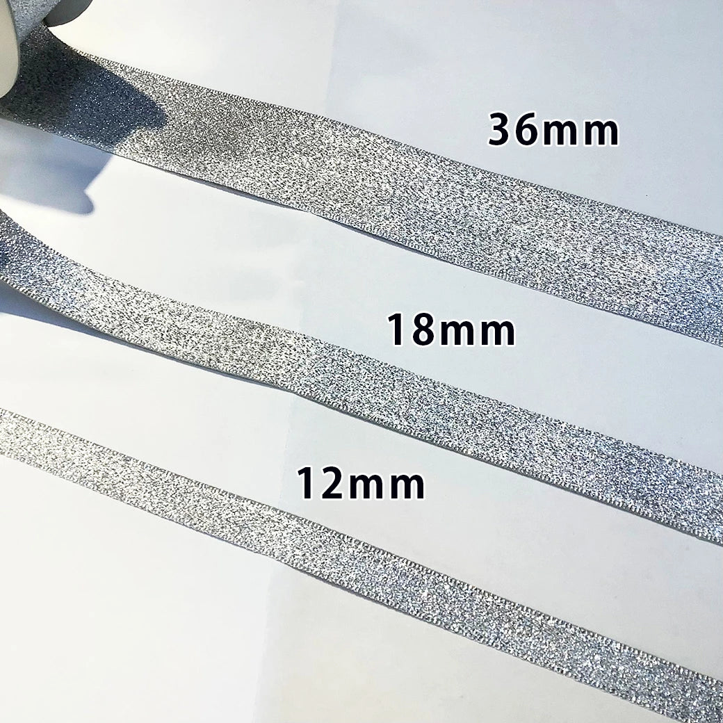 リボン【Eliteエリート9700メタリックリボン12mm#Sシルバー(1)】シルバー 銀 12mm幅 ラメリボン