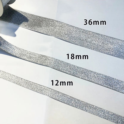 リボン【Eliteエリート9700メタリックリボン12mm#Sシルバー(1)】シルバー 銀 12mm幅 ラメリボン