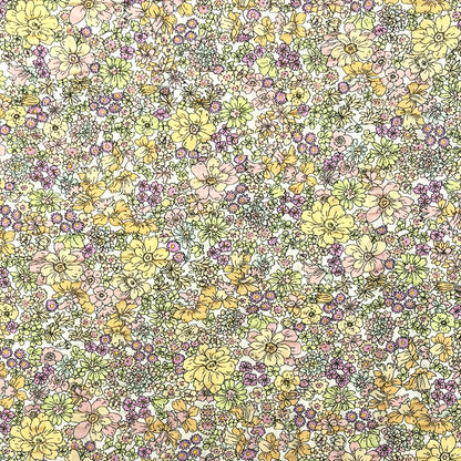 生地 【 リップル 花柄プリント 桜×クリーム 】 110cm巾 綿100％ リップル生地 コットンリップル 凹凸生地 サッカー生地 花柄プリント