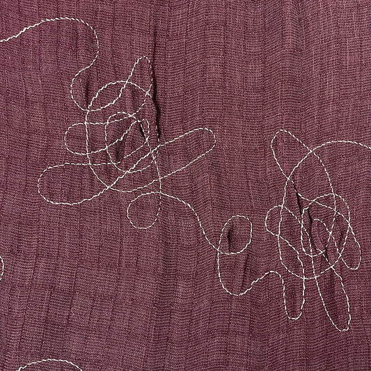 生地 【 二重織 ファージ刺繍 ブドウ】 110cm巾 二重織生地 刺繍生地 立体刺繍 ポリエステル生地 デザイン生地