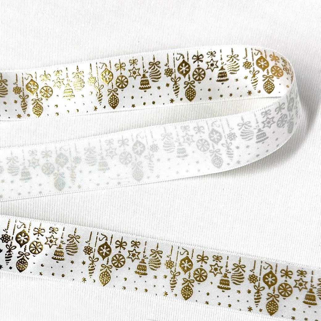 リボン 【 クリスマスサテンリボン 25mm 3色 】 サテンリボン クリスマスリボン ホリデーリボン 手芸リボン