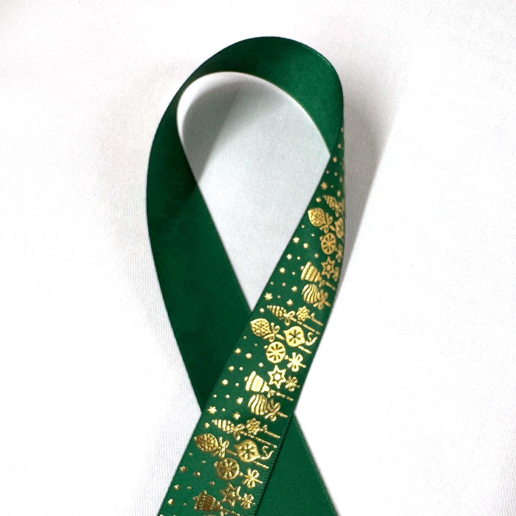 リボン 【 クリスマスサテンリボン 25mm 3色 】 サテンリボン クリスマスリボン ホリデーリボン 手芸リボン