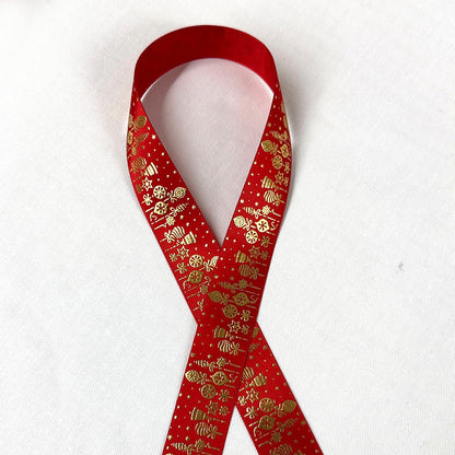 リボン 【 クリスマスサテンリボン 25mm 3色 】 サテンリボン クリスマスリボン ホリデーリボン 手芸リボン