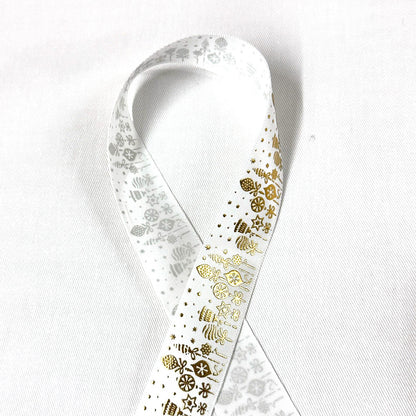 リボン 【 クリスマスサテンリボン 25mm 3色 】 サテンリボン クリスマスリボン ホリデーリボン 手芸リボン