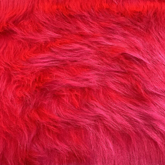 生地 【 フェイクファー ショッキングピンク 】 ファー生地 長毛　巾150cm  表:アクリル100％・裏:ポリエステル100％
