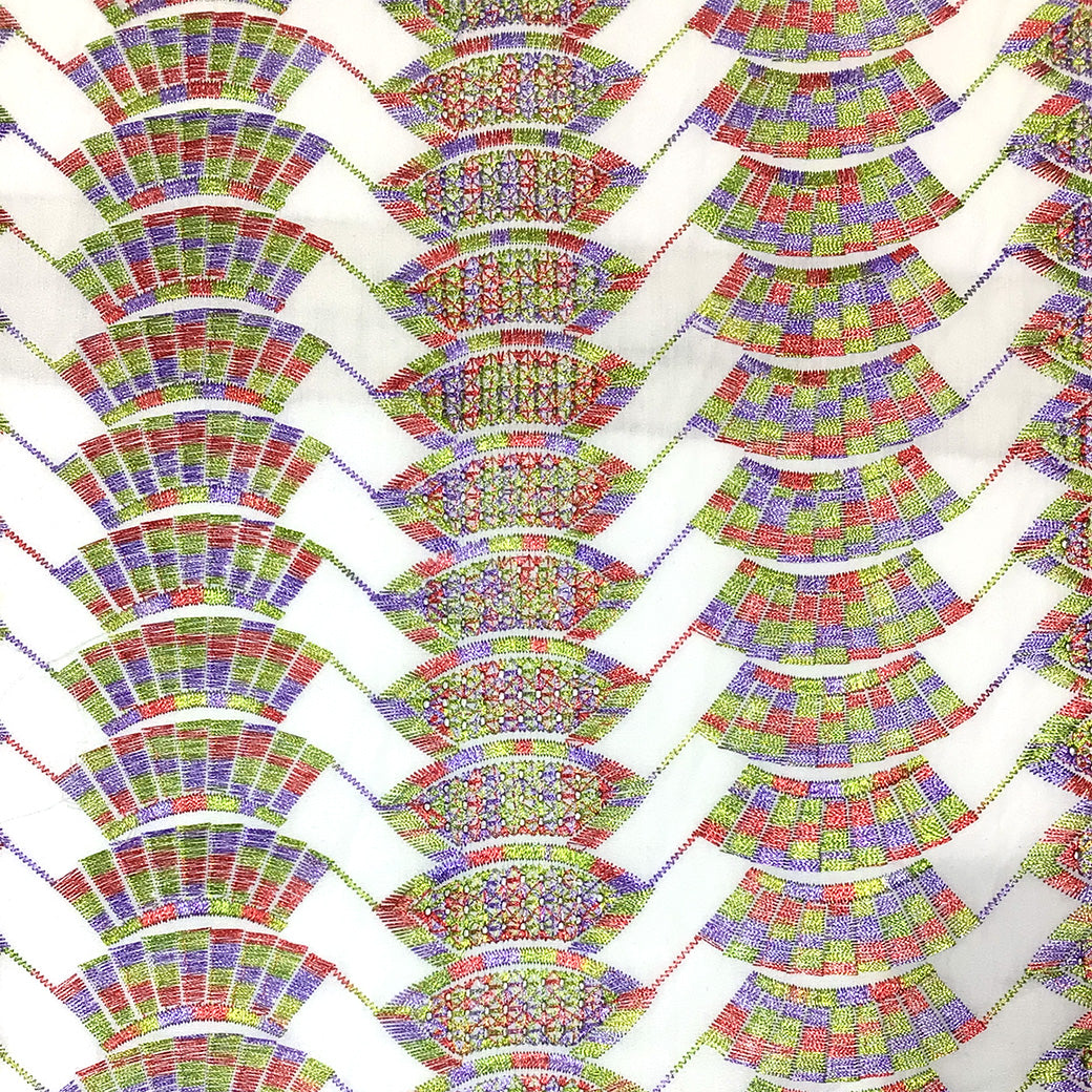 生地 【 刺繍レース エネルギッシュトリコ 】 レース生地 103cm巾 刺繍レース 刺しゅう生地 立体レース 透け感レース 幾何学模様