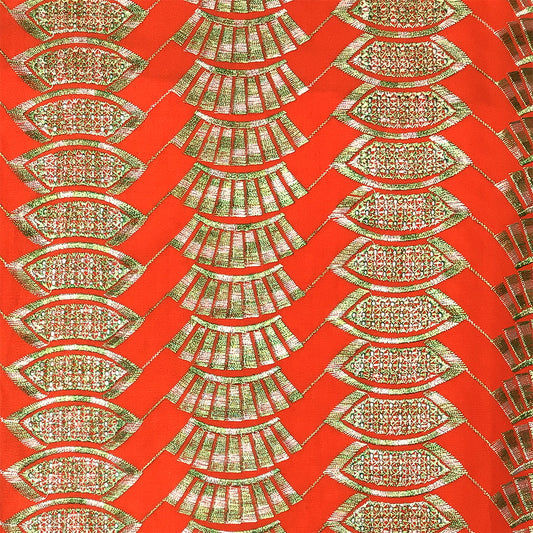 生地 【 刺繍レース パトラオレンジ 】 レース生地 103cm巾 刺繍レース 刺しゅう生地 立体レース 透け感レース 幾何学模様