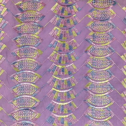 生地 【 刺繍レース パステルピンク 】 レース生地 103cm巾 刺繍レース 刺しゅう生地 立体レース 透け感レース 幾何学模様