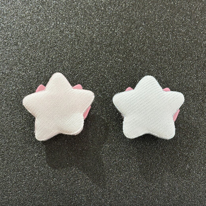 【 デコパーツ ふわふわ 星リボン 2色 】 デコ パーツ 星 スター リボン クッションモチーフ かわいい センターパーツ ふわふわ パーツ 推し活 チャーム デコレーション ブローチ バレッタ キーホルダー 飾り物 装飾 Textile World TOA