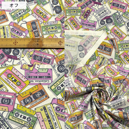 カセットテープ柄の生地