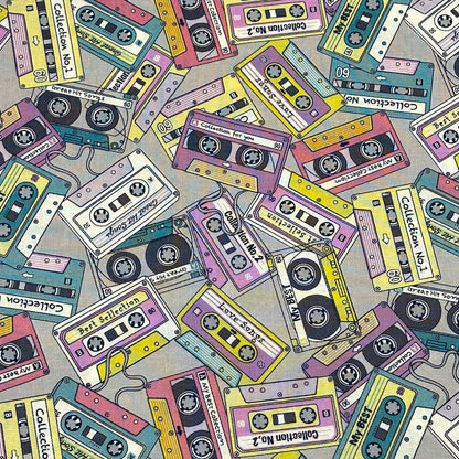 カセットテープ柄の生地