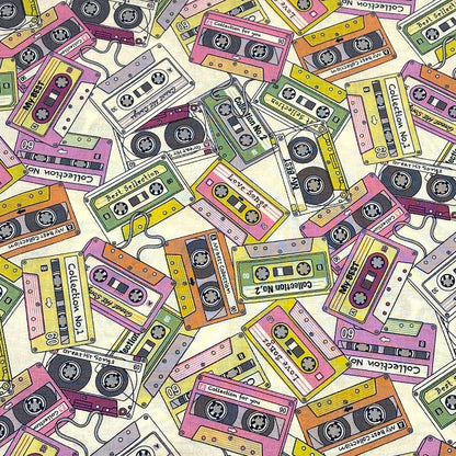 カセットテープ柄の生地